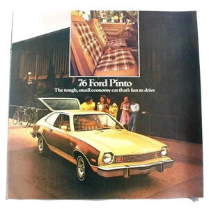 Vintage Original 1976 Ford Pinto Foldout Sales Brochure 76 Sedan Runabout Wagon